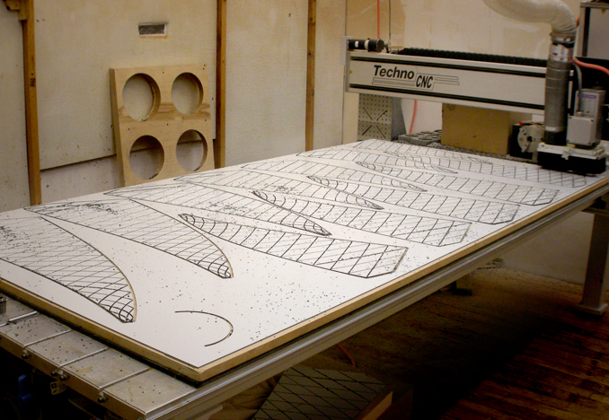 CNC routing sound dome petals